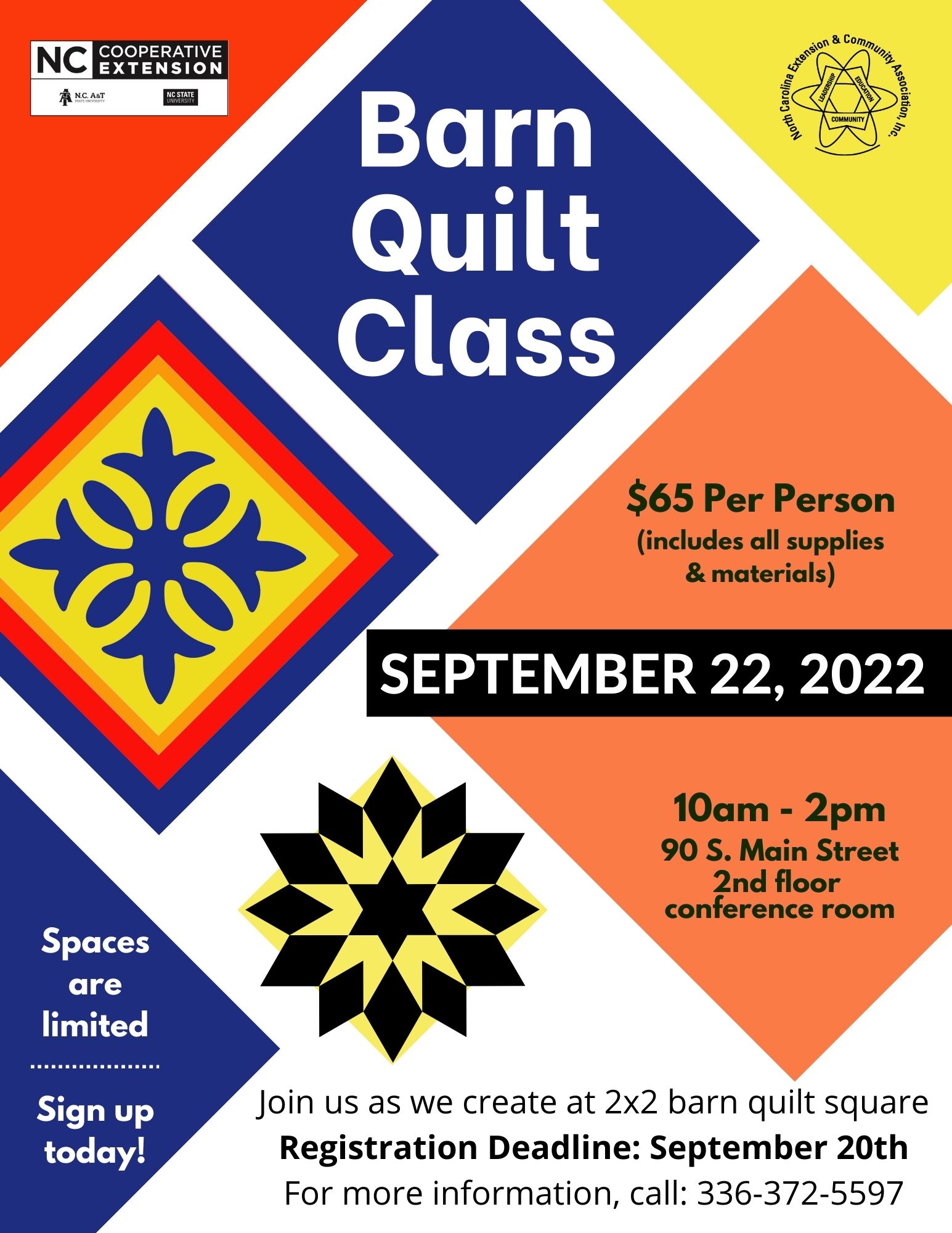 Barn Quilt Class  N.C. Cooperative Extension