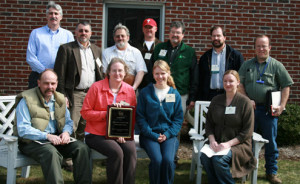 Photograph: Front row (left to right): Jeff Vance, Jill Sidebottom, Meghan Baker, and Della Deal. Back row (left to right): Steve Toth, Jim VanKirk, Doug Hundley, Bryan Davis, Jeff Owen, John Frampton, and Jerry Moody. Photograph by Rosemary Hallberg.