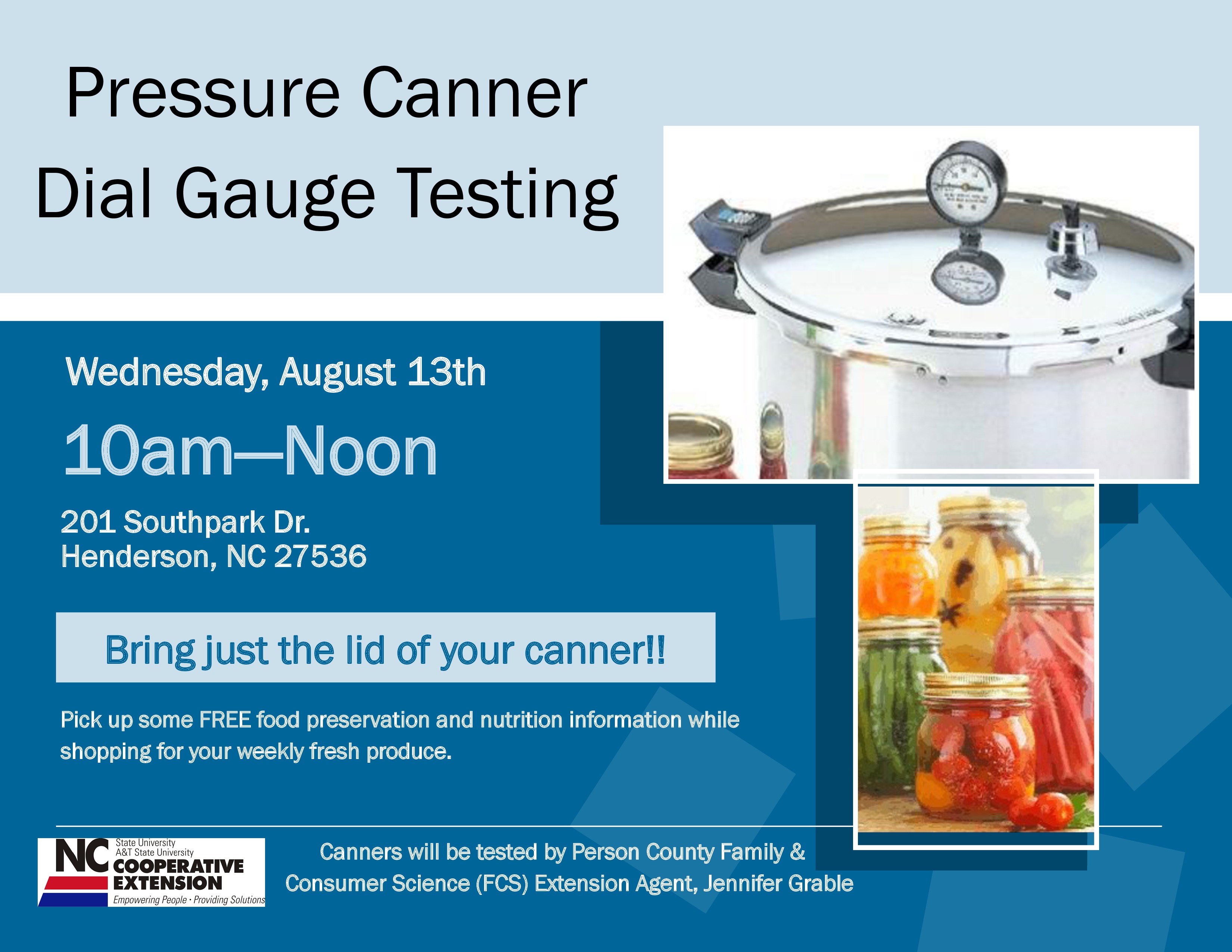 canner test pressure Cooperative Extension Pressure  Canner Testing Carolina North