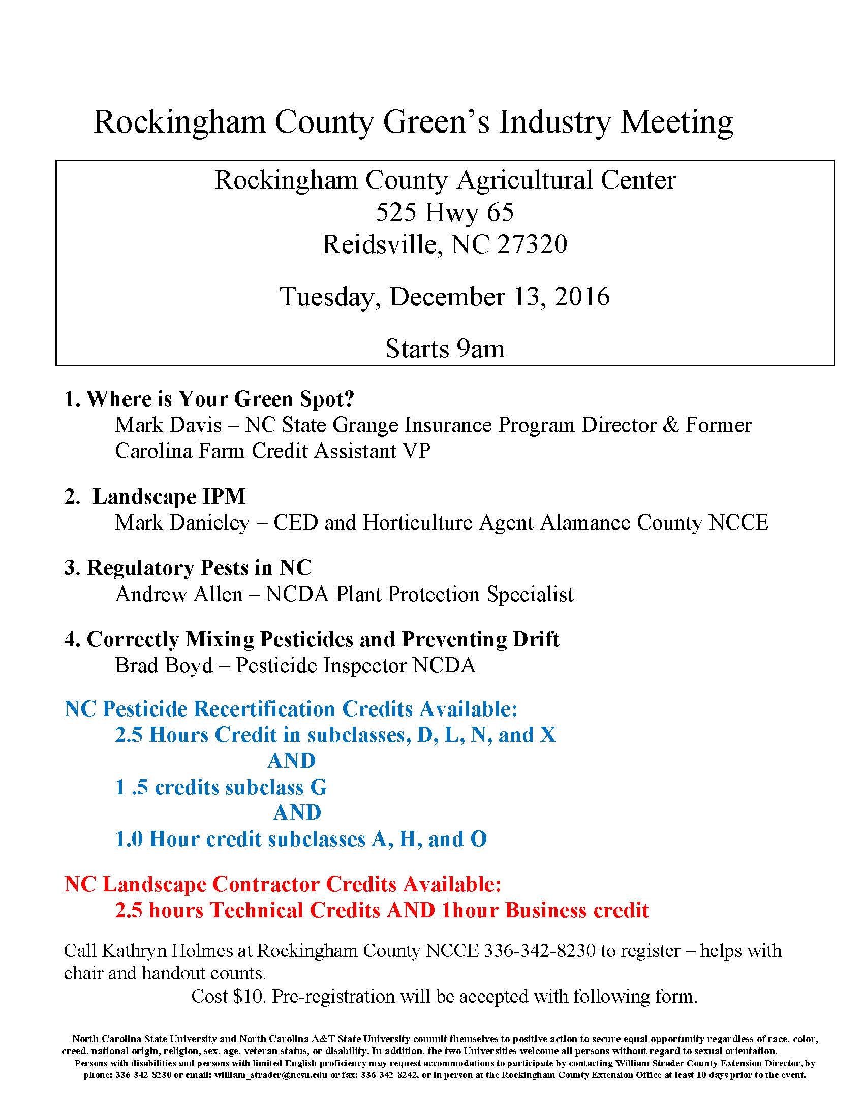 Rockingham County Green S Industry Meeting North Carolina