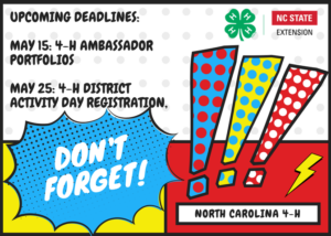 Cover photo for Upcoming Deadlines:  Ambassador Portfolios & District 4-H Presentations