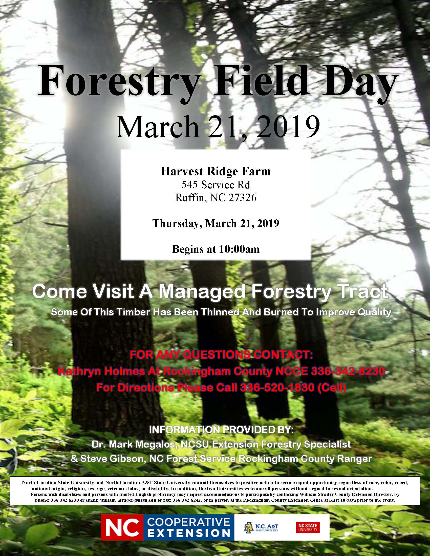 Forestry Field Day 2019 | N.C. Cooperative Extension