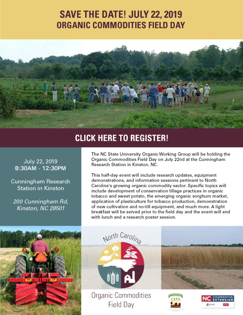 Time to Register for the 2019 Organic Commodities Field Day! | NC State ...