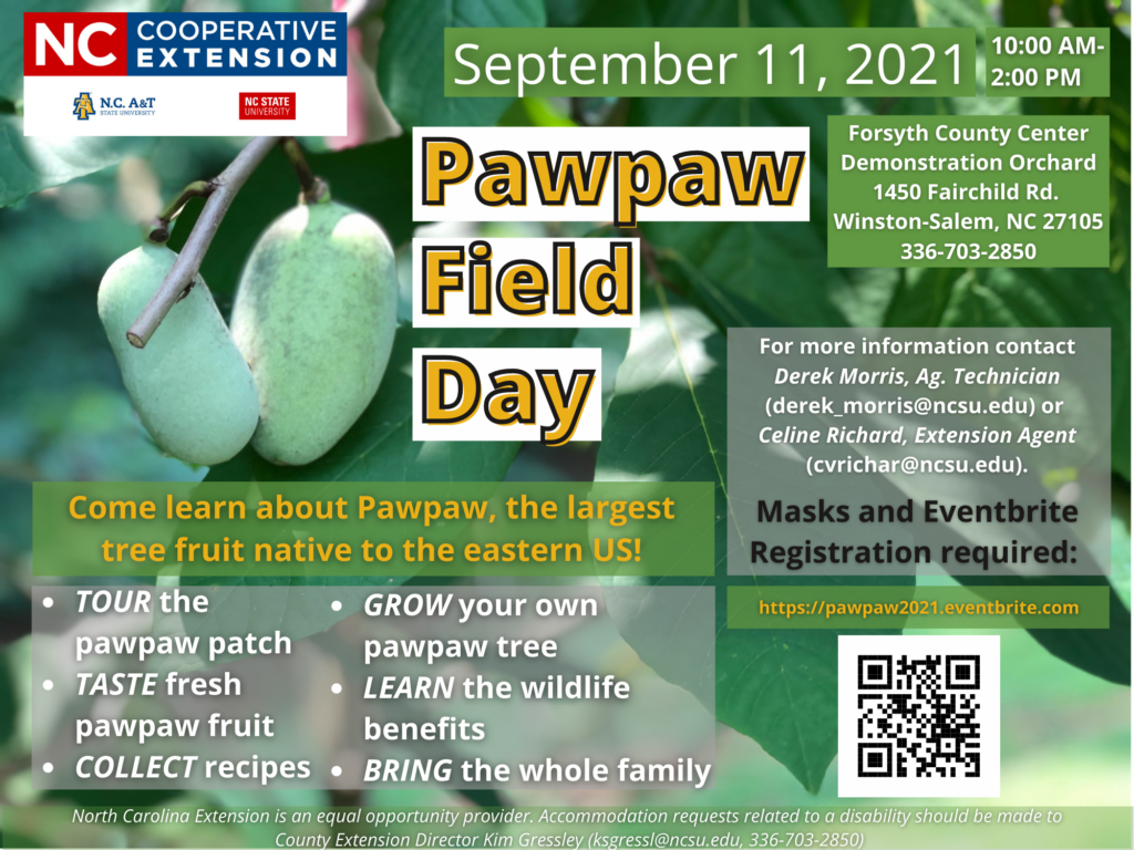 Pawpaw Field Day Will Be Celebrated September 11, 2021 N.C
