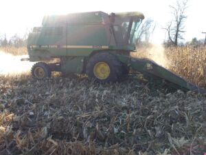 This machine is a combine. It is used to harvest corn and other grain crops. (credit: Seth Nagy)