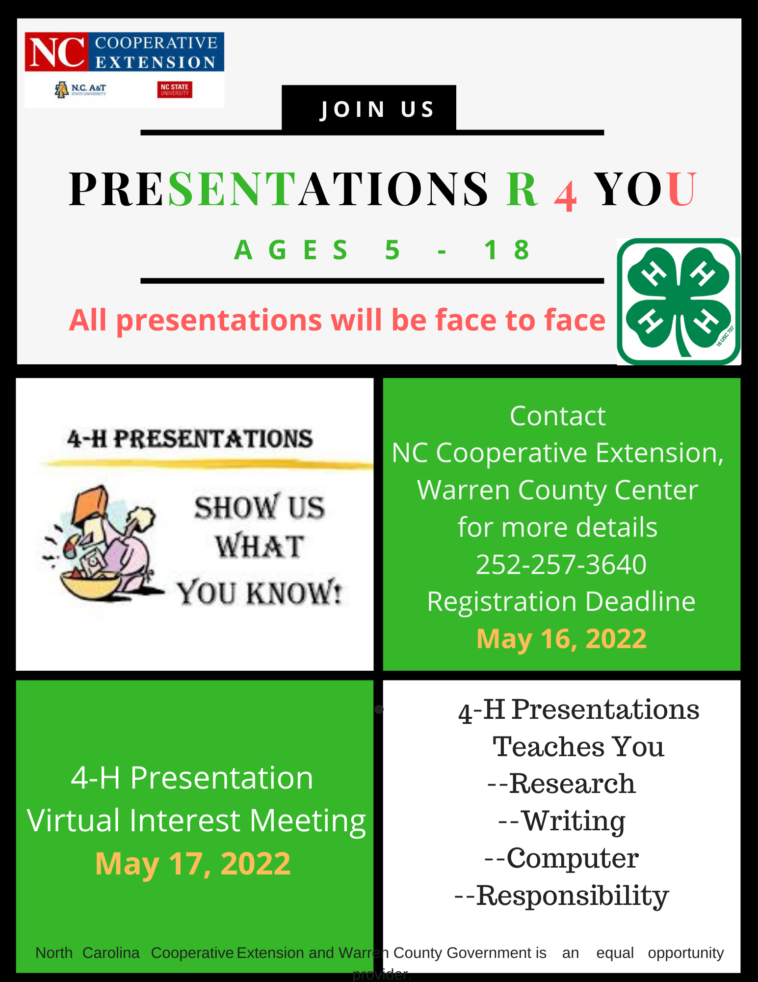 4 H Presentation Examples