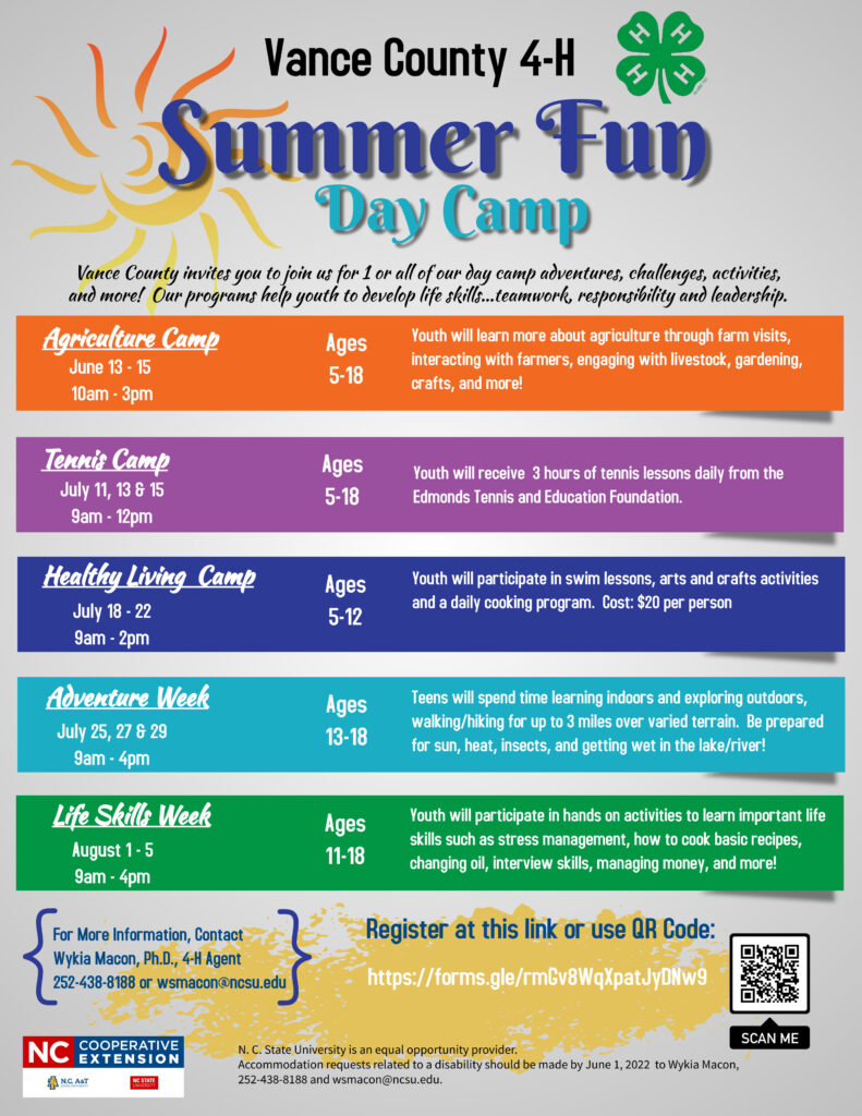 Vance County 4-H Summer Fun Day Camp | N.C. Cooperative Extension