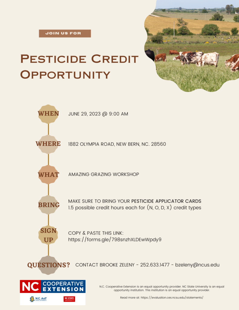 Pesticide Credit Opportunity N.C. Cooperative Extension