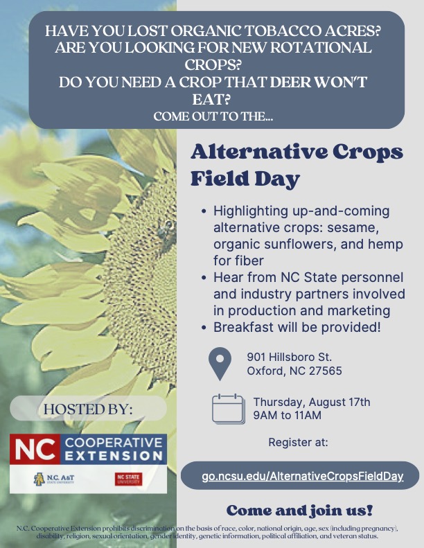 Alternative Crops Field Day | N.C. Cooperative Extension