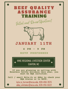 Beef Quality Assurance Training | N.C. Cooperative Extension