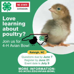 Love learning about poultry? hosted by NC 4-H and NC State Extension