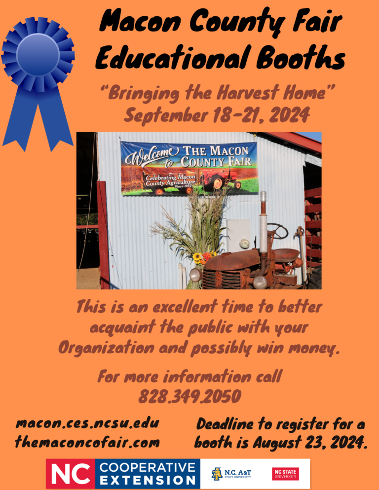 Macon County Fair Educational Booths 2024 N.C. Cooperative Extension