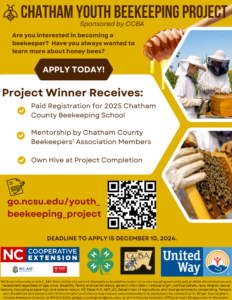 Cover photo for Apply for 2025 Chatham Youth Beekeeping Project