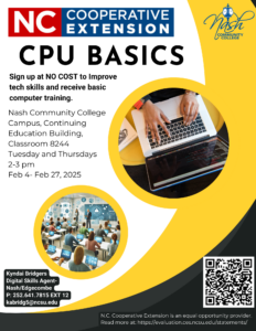 Cover photo for CPU Basics Hosted at Nash Community College